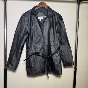 Genuine Black Leather Jacket Women’s Size Small Vintage, Goth, Y2K, Biker